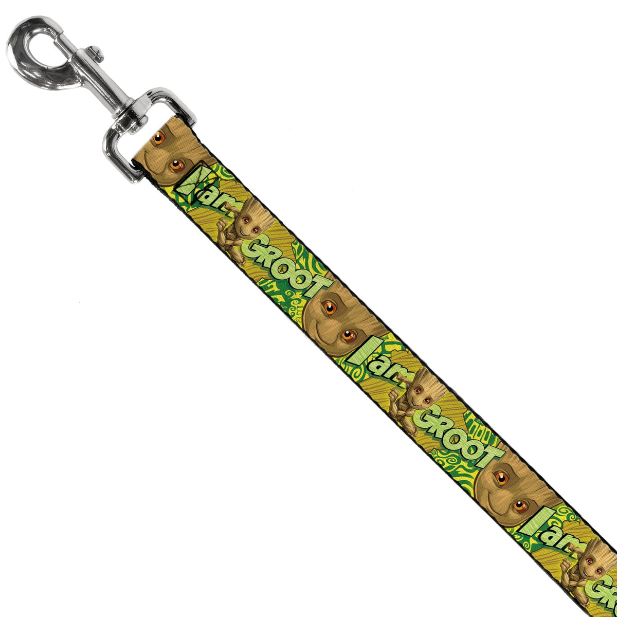 Dog Leash - Baby Groot Pose/Face I AM GROOT Browns/Greens/Yellows 