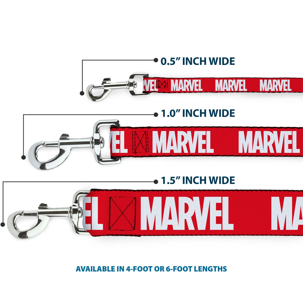 Dog Leash - MARVEL Red Brick Logo Red/White 