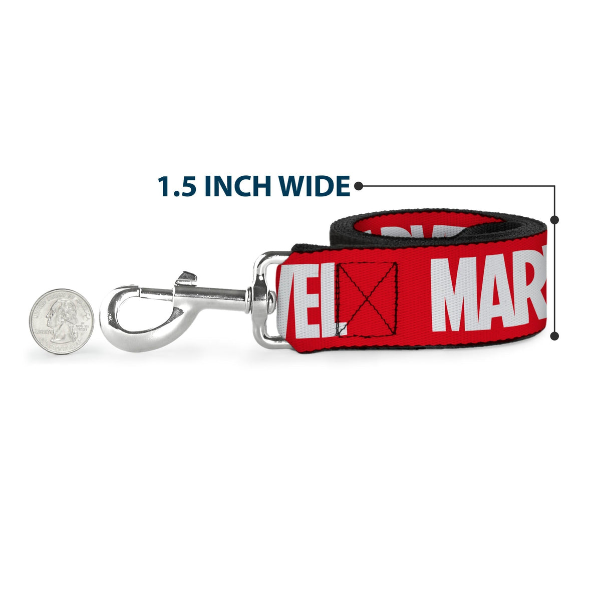 Dog Leash - MARVEL Red Brick Logo Red/White 