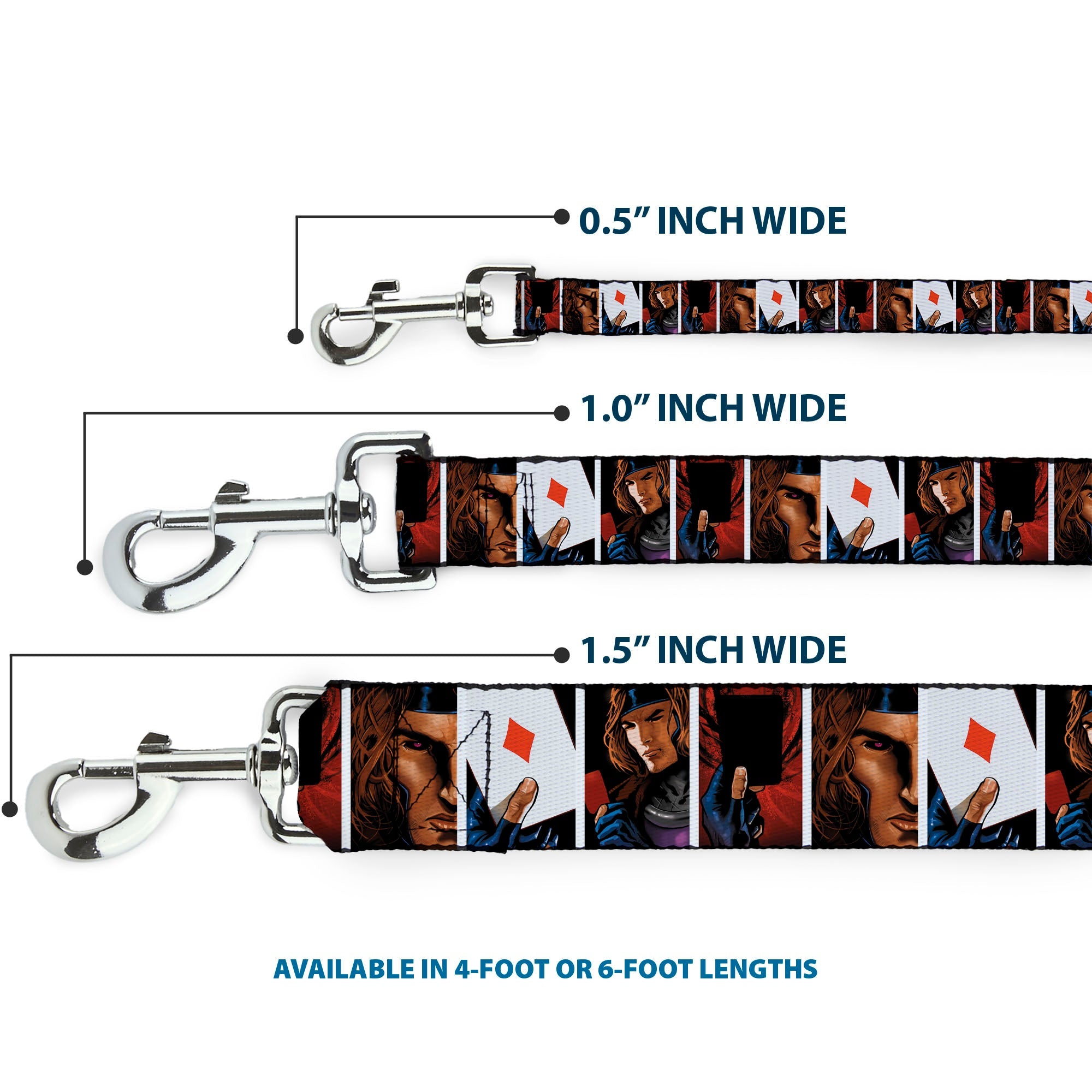 Dog Leash - X-Men Gambit Cards 4-Pose Blocks - HT Animal Supply