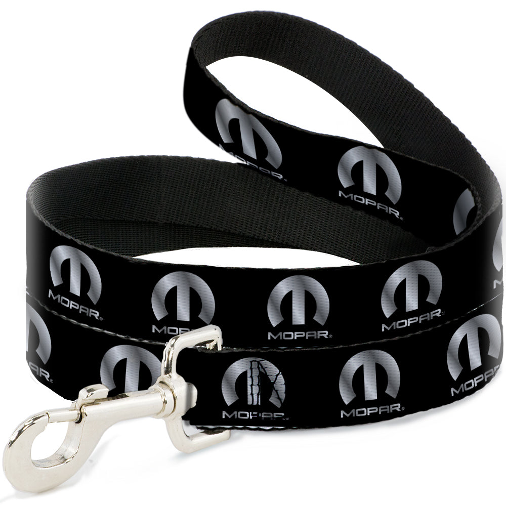Dog Leash - MOPAR Logo Repeat Black/Silver Gradient - HT Animal Supply