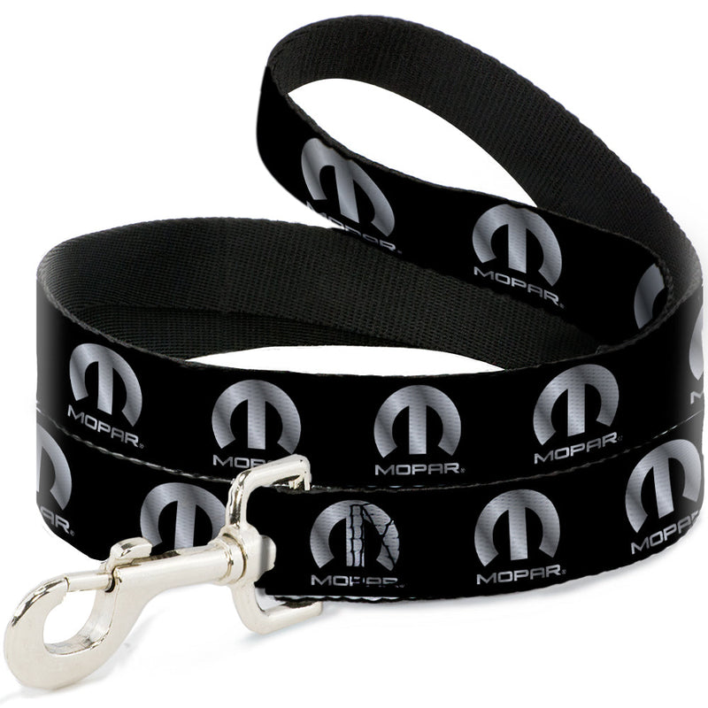 Dog Leash - MOPAR Logo Repeat Black/Silver Gradient - HT Animal Supply