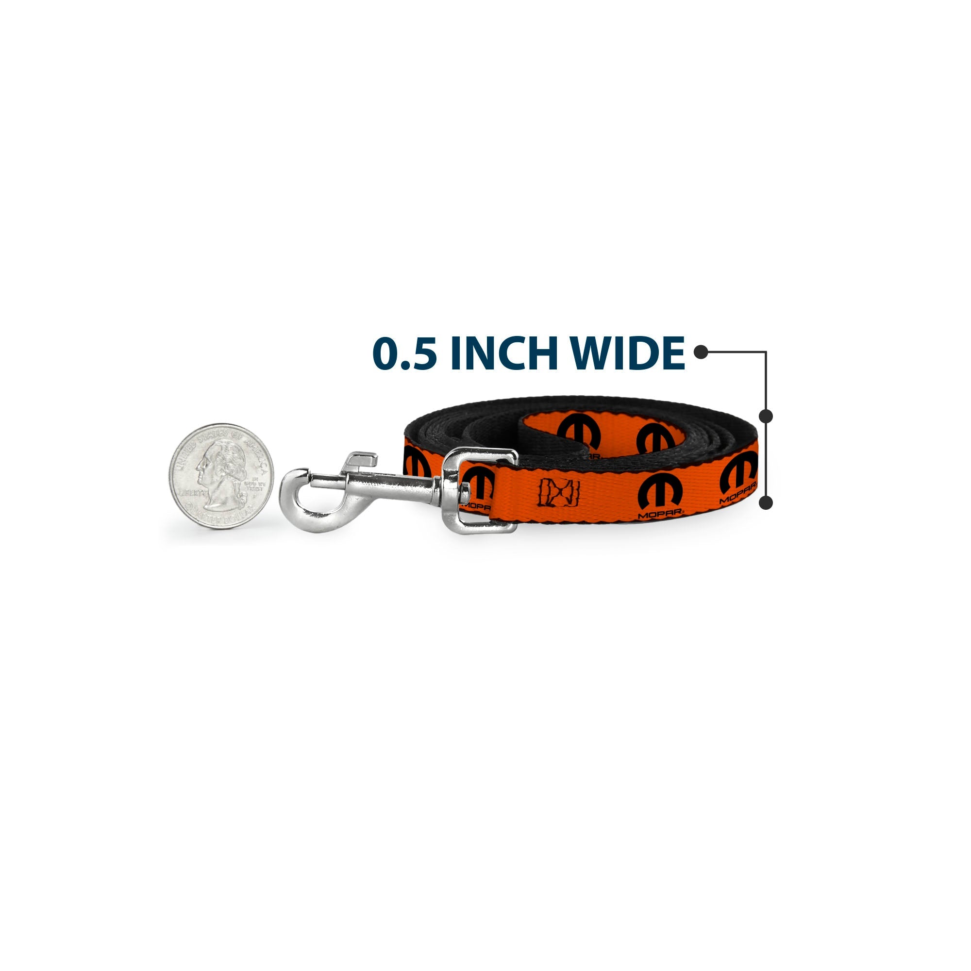 Dog Leash - MOPAR Logo Repeat Orange/Black - HT Animal Supply