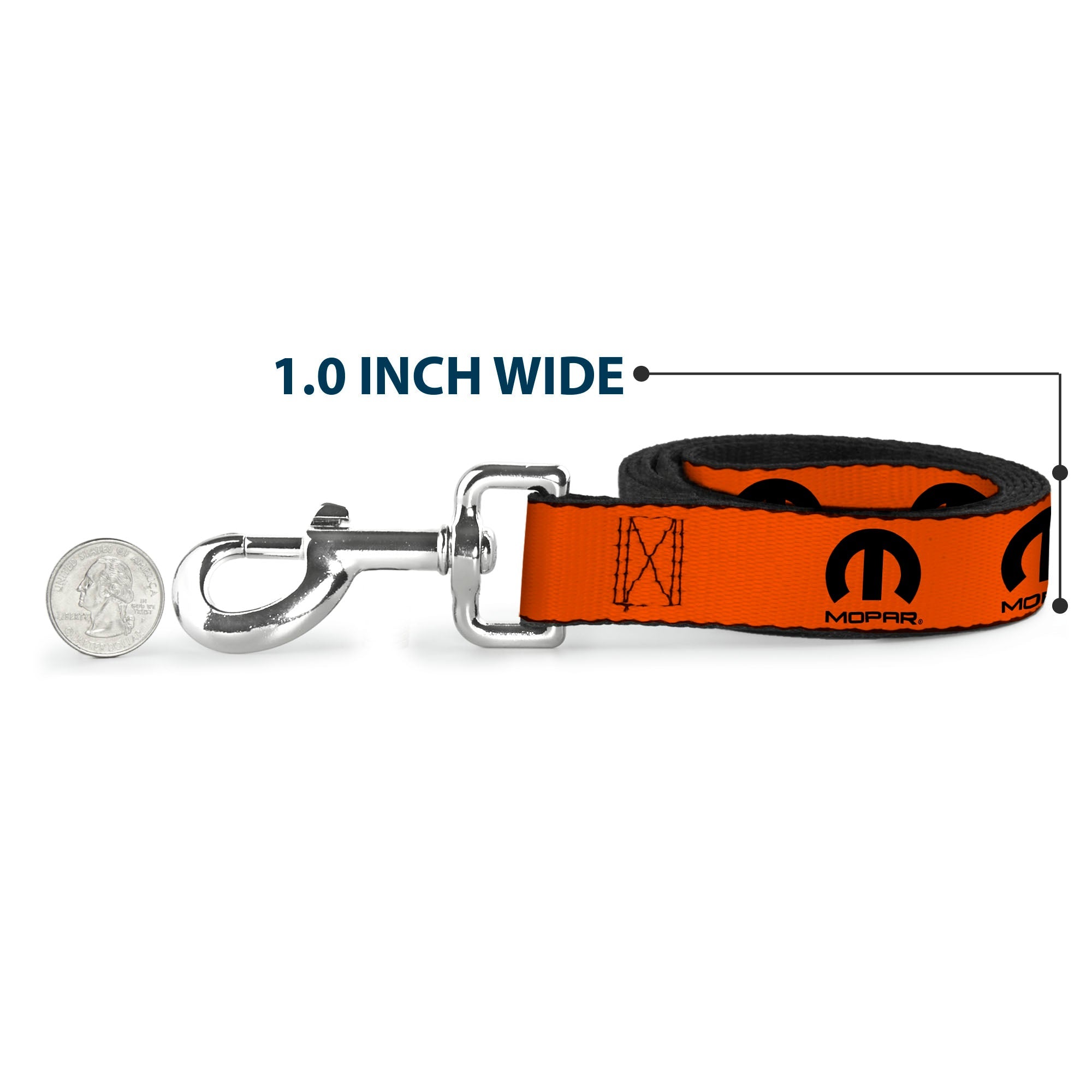 Dog Leash - MOPAR Logo Repeat Orange/Black - HT Animal Supply