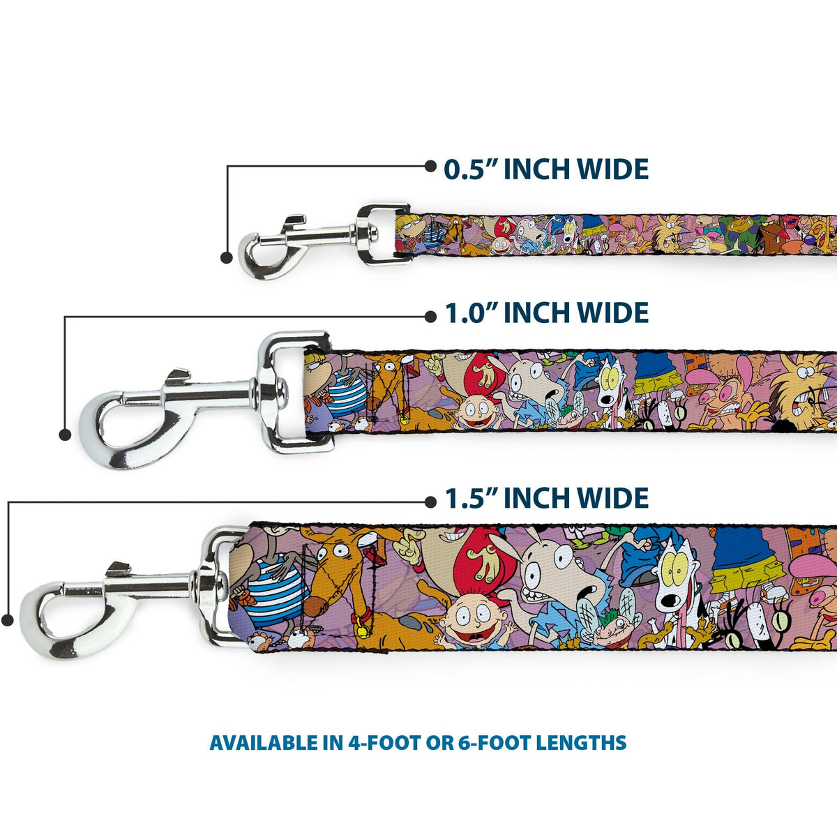 Dog Leash - Nick 90s Rewind Character Mash Up Collage2 Pinks 