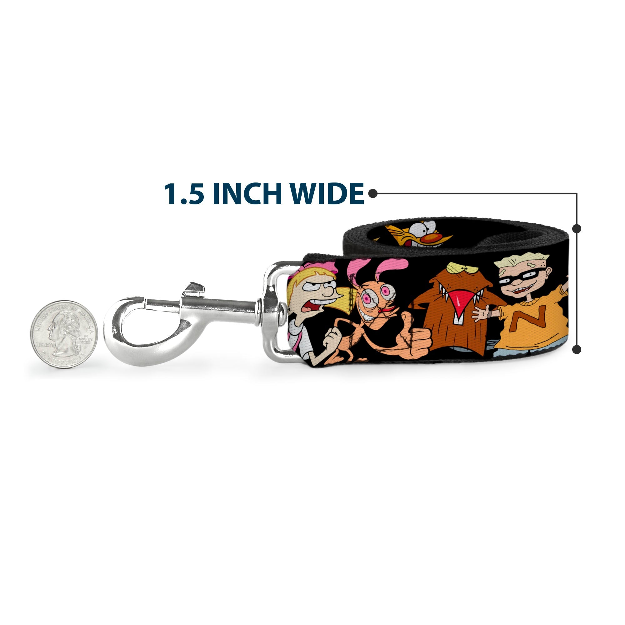 Dog Leash - Nick 90s 13-Character Poses Black - HT Animal Supply