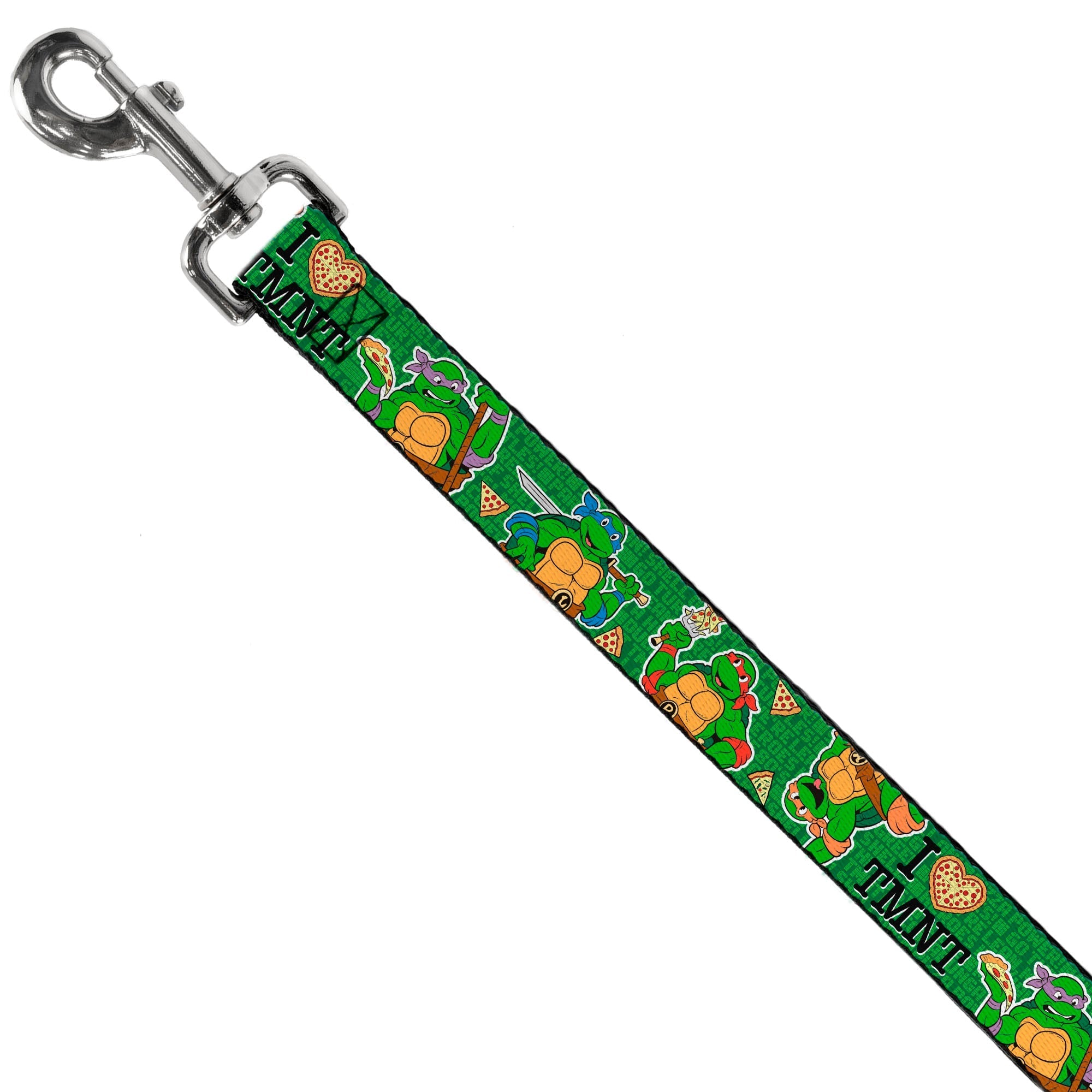 Dog Leash - I "HEART" TMNT/Classic Turtles & Pizza Green