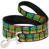 Dog Leash - Classic Teenage Mutant Ninja Turtles Face Blocks Black/Multi Color