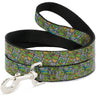 Dog Leash - Classic Teenage Mutant Ninja Turtles Expression & Pose Turtle Shell Collage Lavender