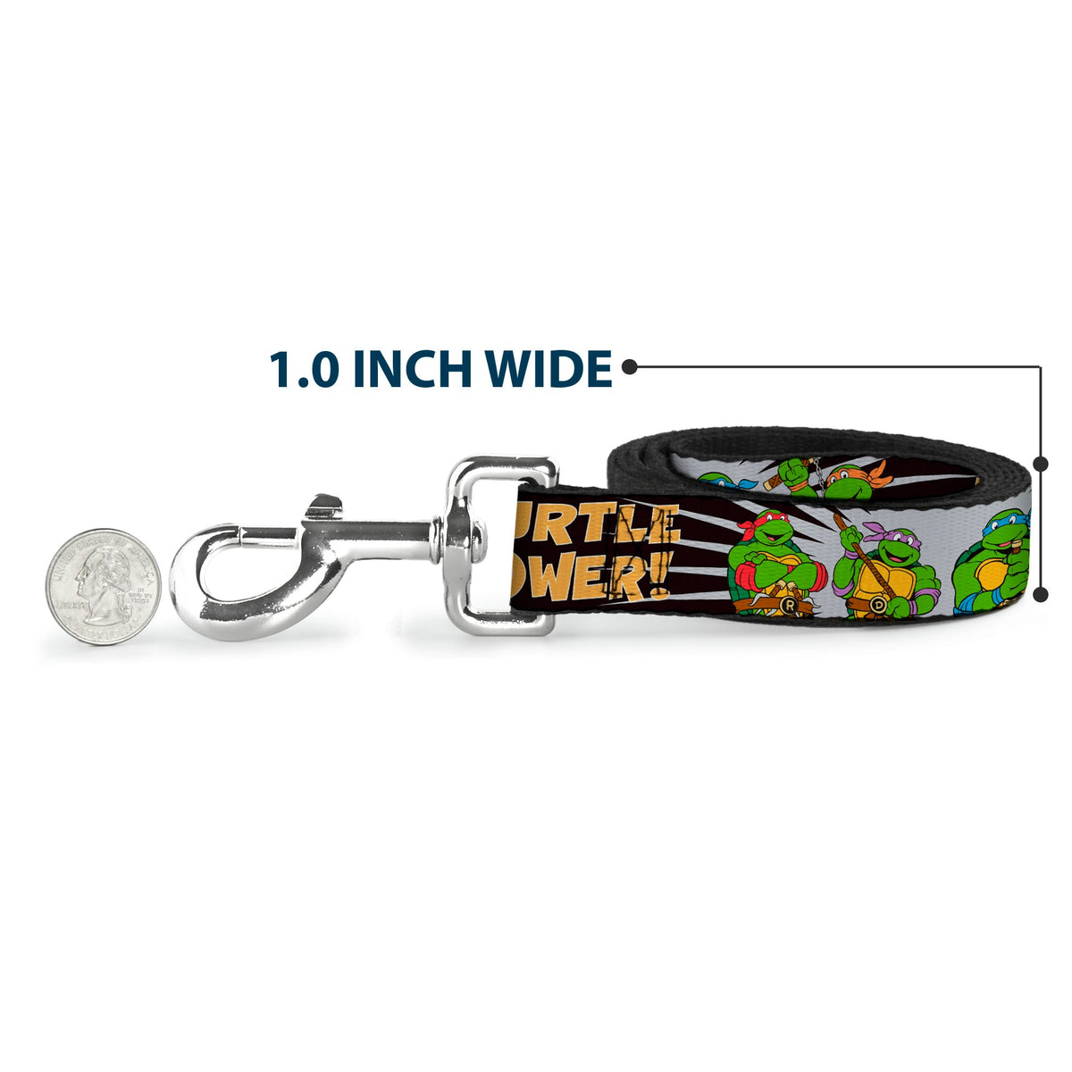 Dog Leash - Classic Teenage Mutant Ninja Turtles Group Pose/TURTLE POWER! - HT Animal Supply