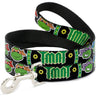 Dog Leash - Classic Teenage Mutant Ninja Turtles Group Faces/TMNT/Ninja Star Black/Green