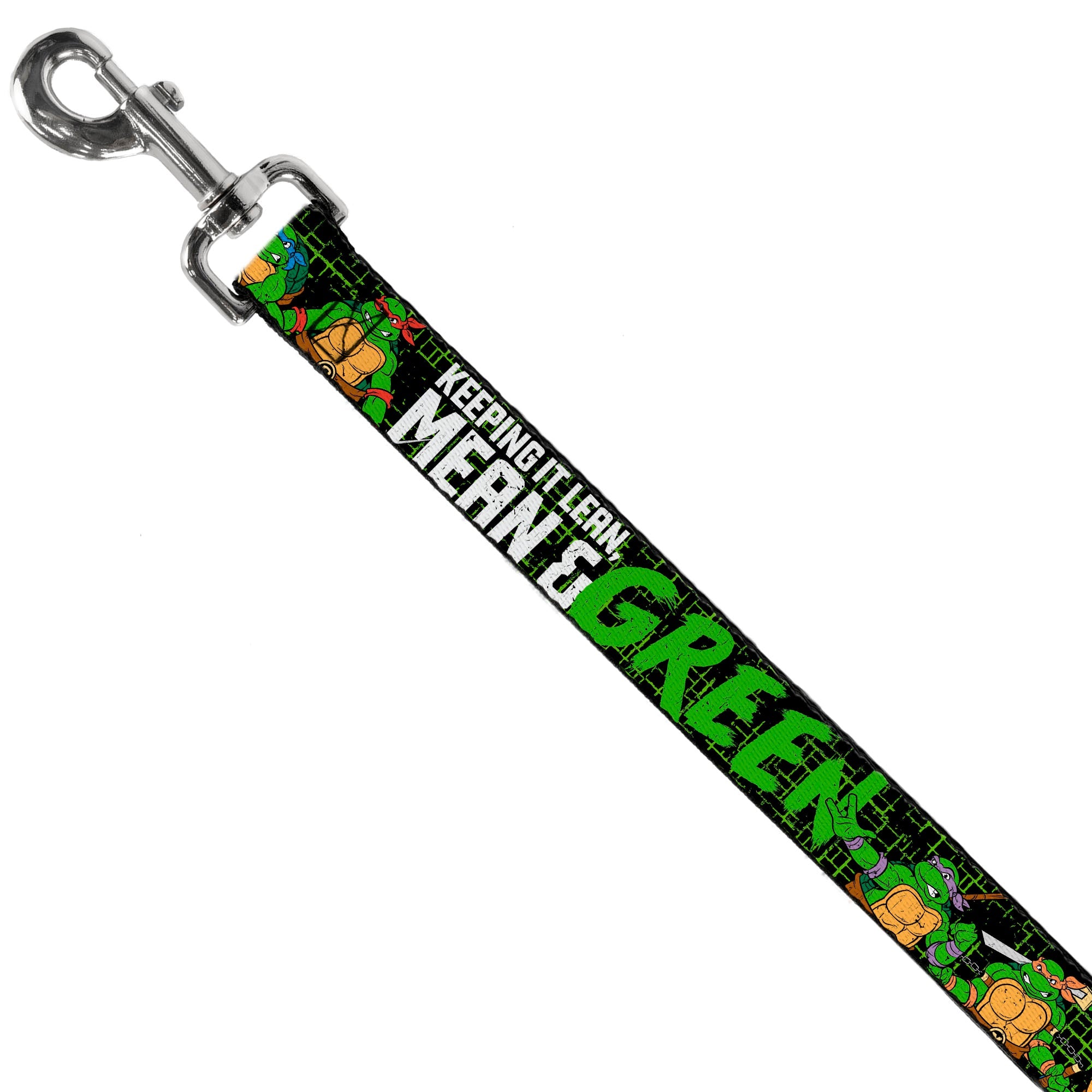Dog Leash - Classic TMNT Group Pose6/KEEPING IT LEAN, MEAN & GREEN Black/Green/White