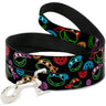 Dog Leash - Classic Teenage Mutant Ninja Turtles Electric Expressions/Turtle Shells Black/Multi Neon