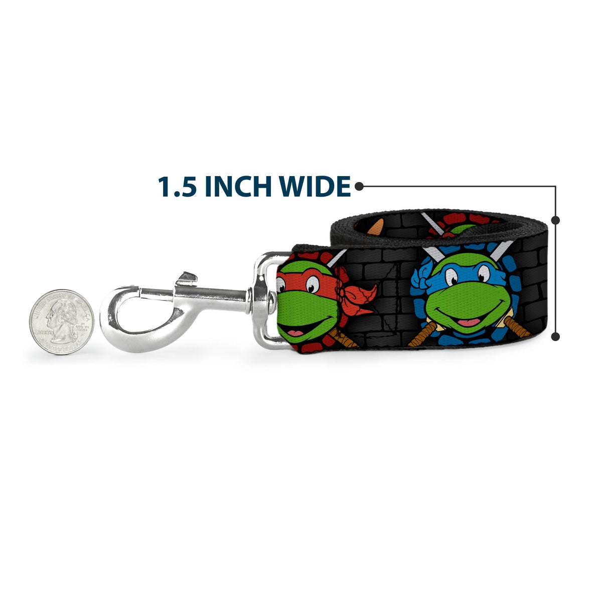 Dog Leash - Classic Teenage Mutant Ninja Turtles Expessions/Battle Gear Gray/Multi Color 
