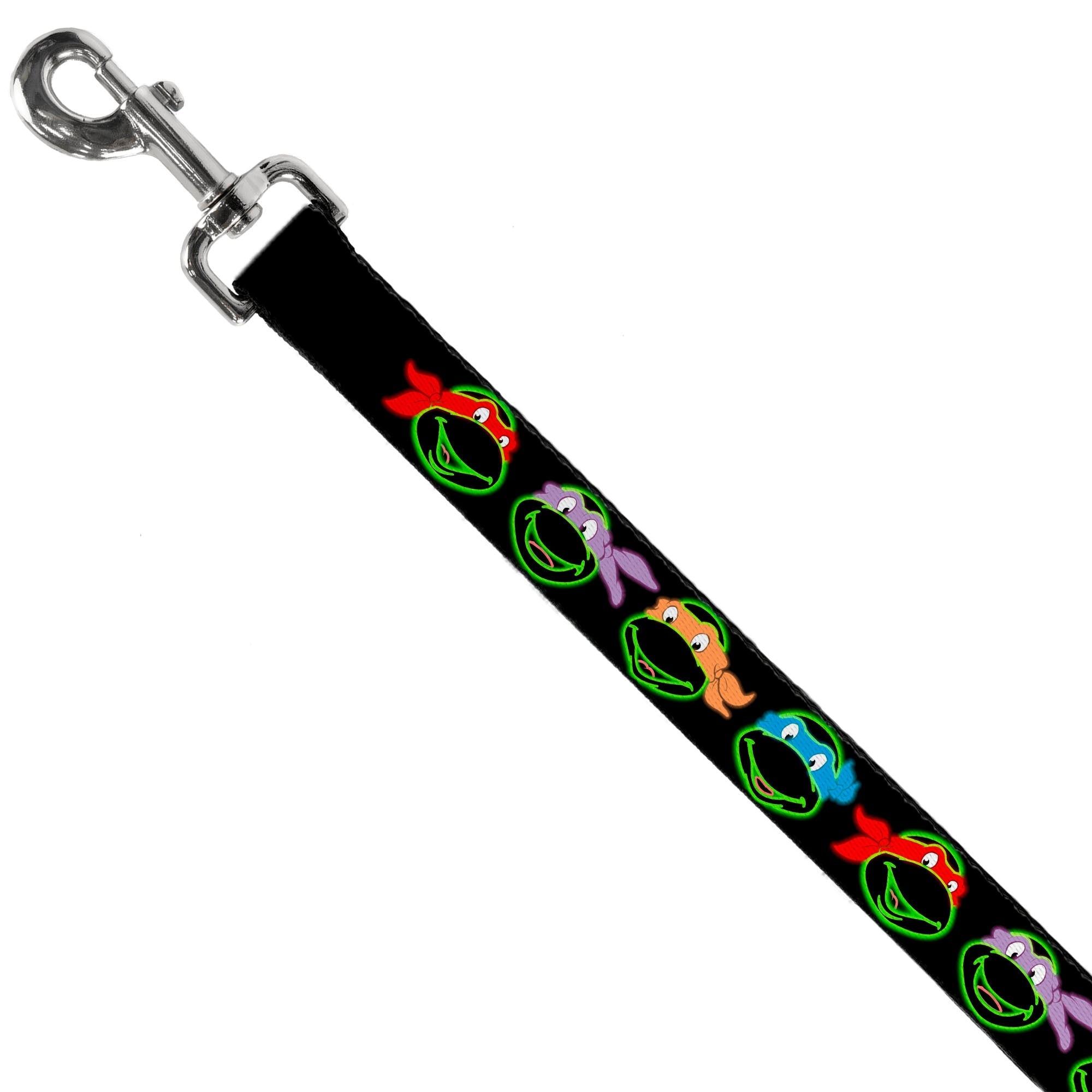 Dog Leash - Classic Teenage Mutant Ninja Turtles Electric Expressions Black/Multi Neon 