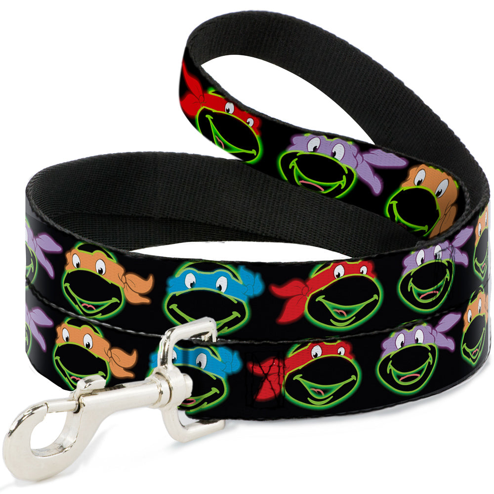Dog Leash - Classic Teenage Mutant Ninja Turtles Electric Expressions Black/Multi Neon 