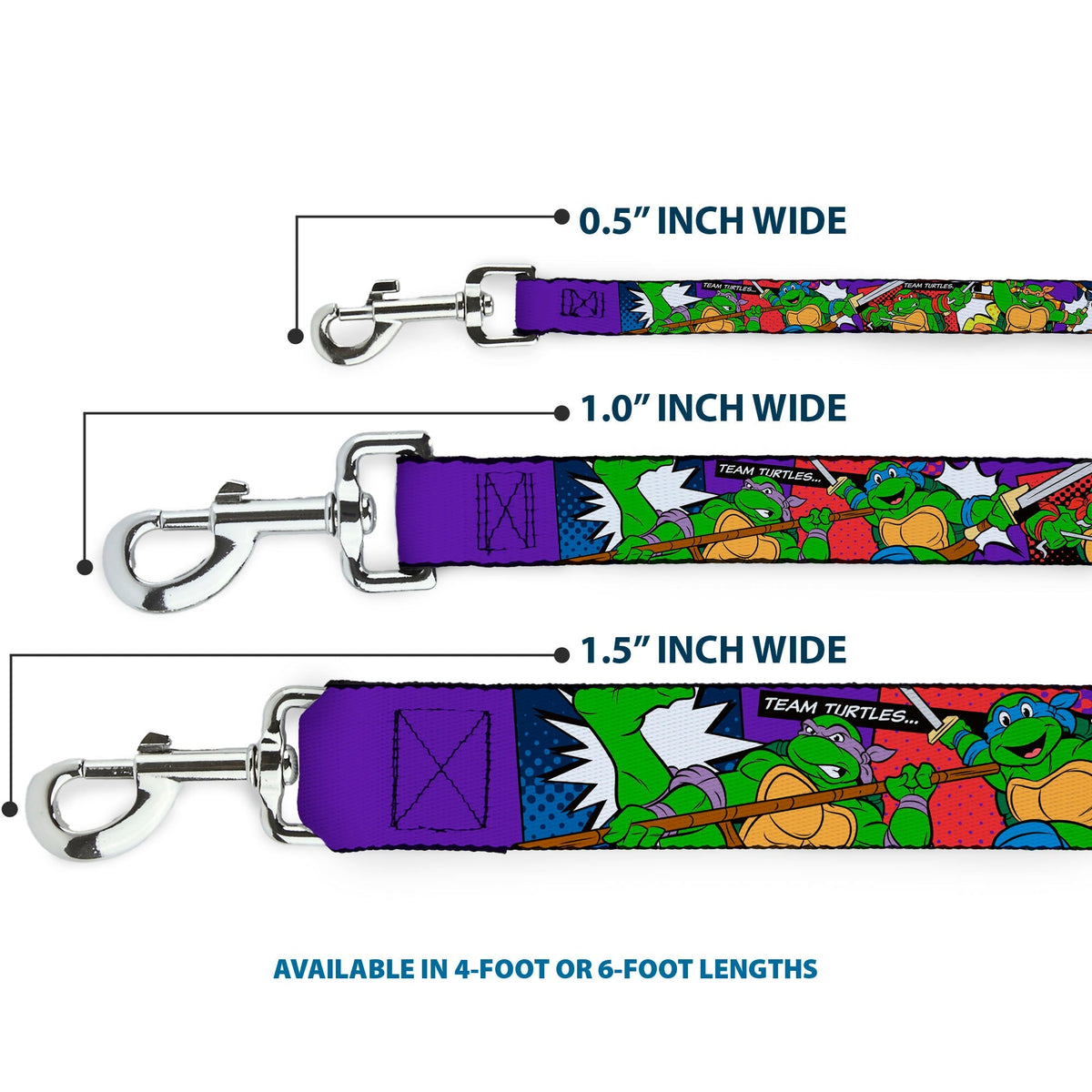 Dog Leash - Classic Teenage Mutant Ninja Turtles Action Poses/TEAM TURTLES