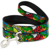Dog Leash - Classic Teenage Mutant Ninja Turtles Action Poses/Action Bubbles Dots Blues