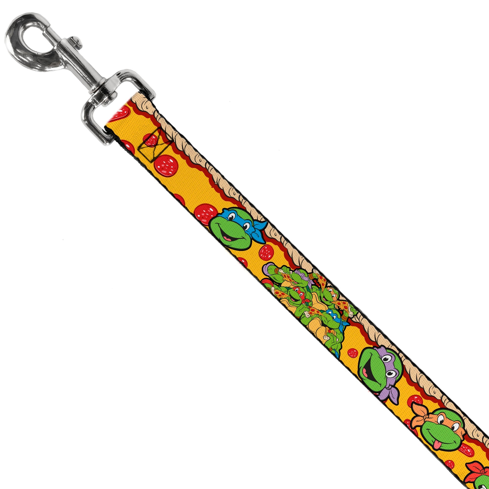Dog Leash - Classic Teenage Mutant Ninja Turtles 4-Turtle Faces Pepperoni Pizza/Turtles Pose16 - HT Animal Supply