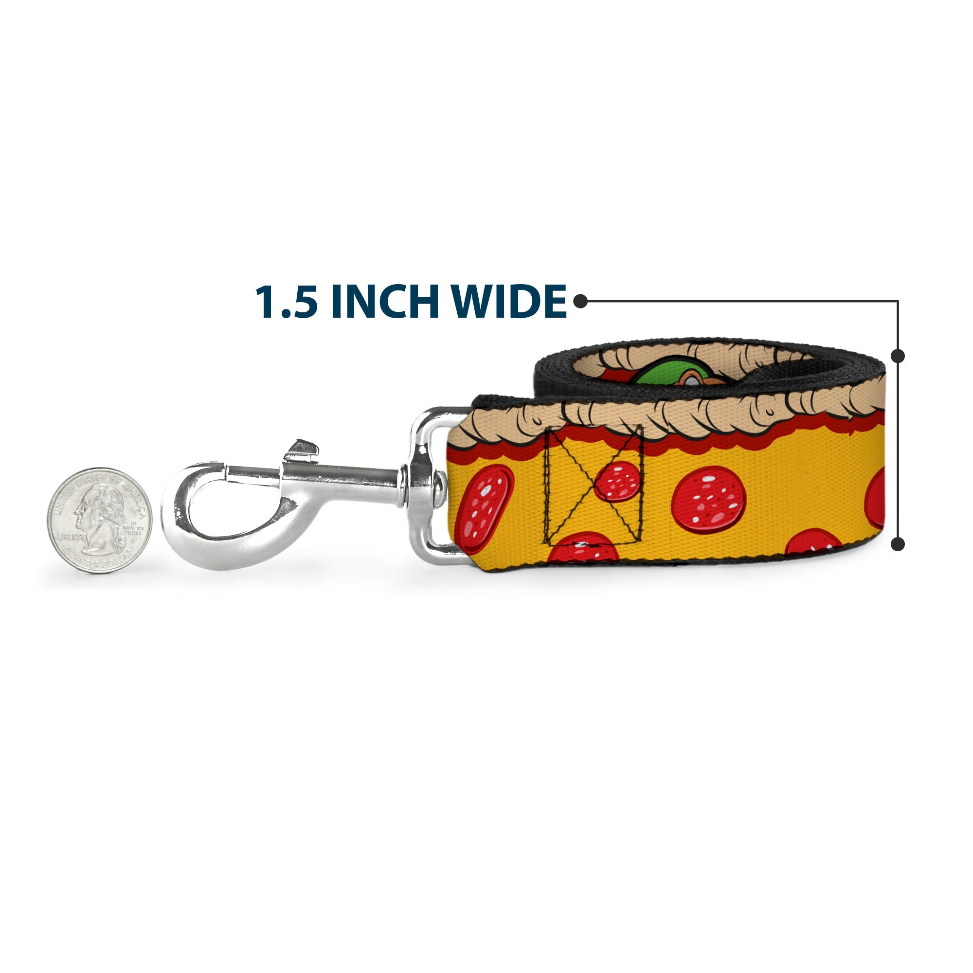 Dog Leash - Classic Teenage Mutant Ninja Turtles 4-Turtle Faces Pepperoni Pizza/Turtles Pose16 - HT Animal Supply