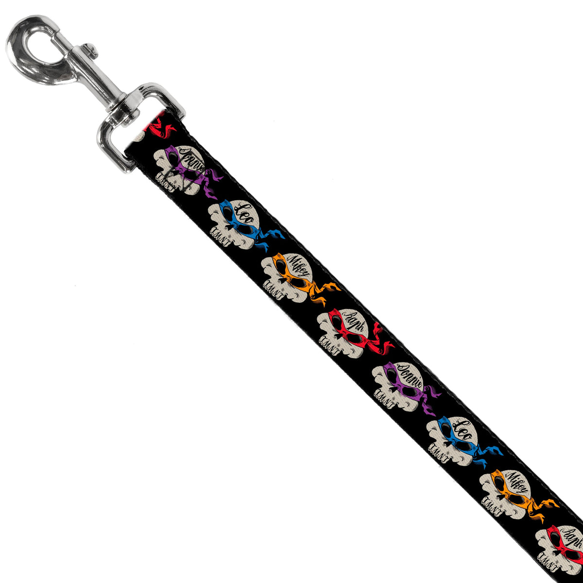 Dog Leash - TMNT 4-Turtle Road Rebel Skulls Black - HT Animal Supply