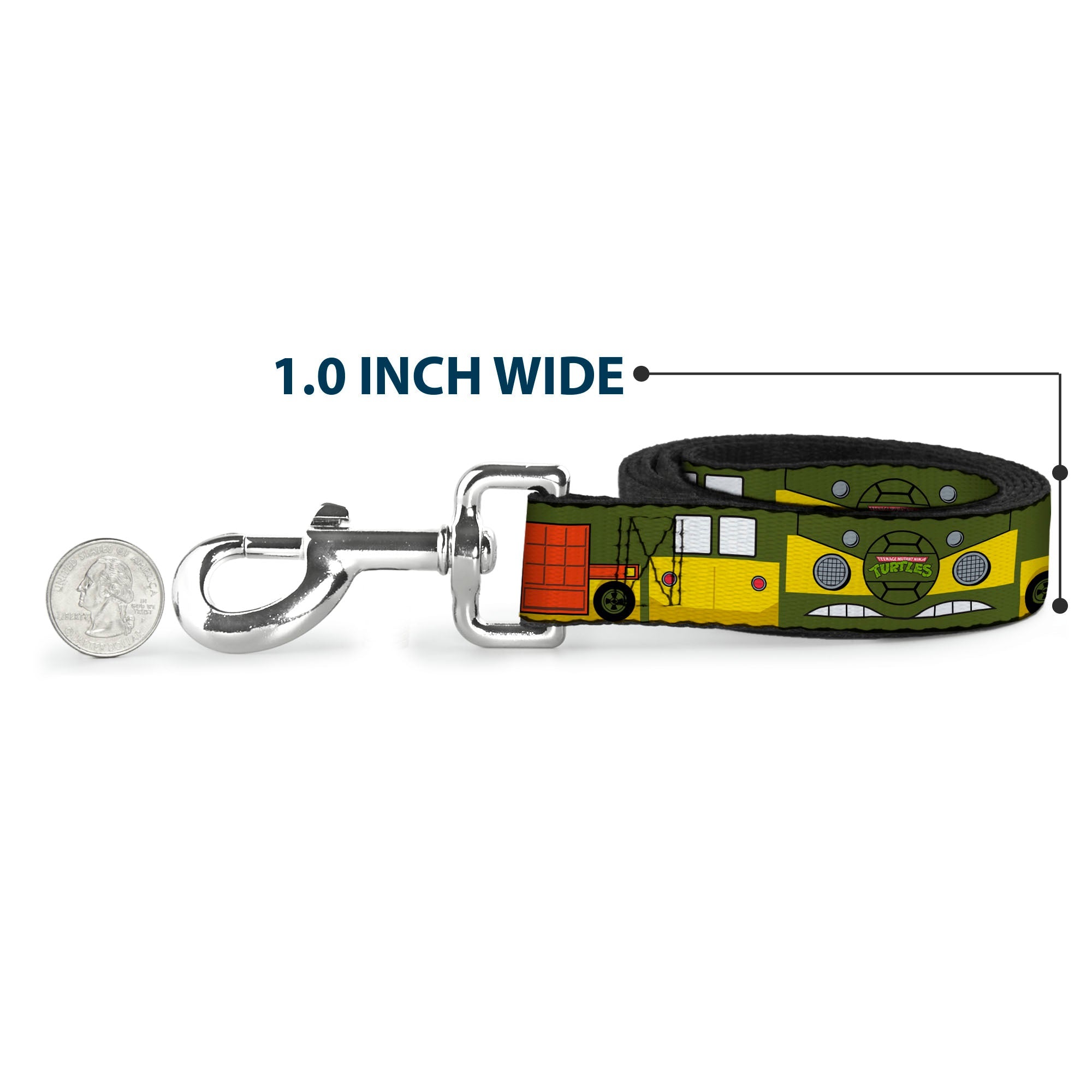 Dog Leash - Classic TMNT Ninja Turtles Party Van All Sides Green/Yellow/Orange - HT Animal Supply