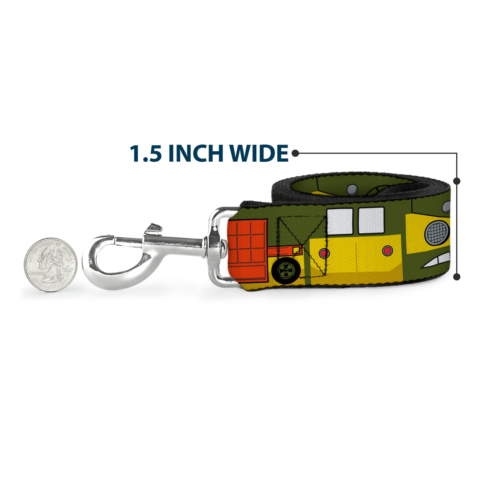 Dog Leash - Classic TMNT Ninja Turtles Party Van All Sides Green/Yellow/Orange - HT Animal Supply