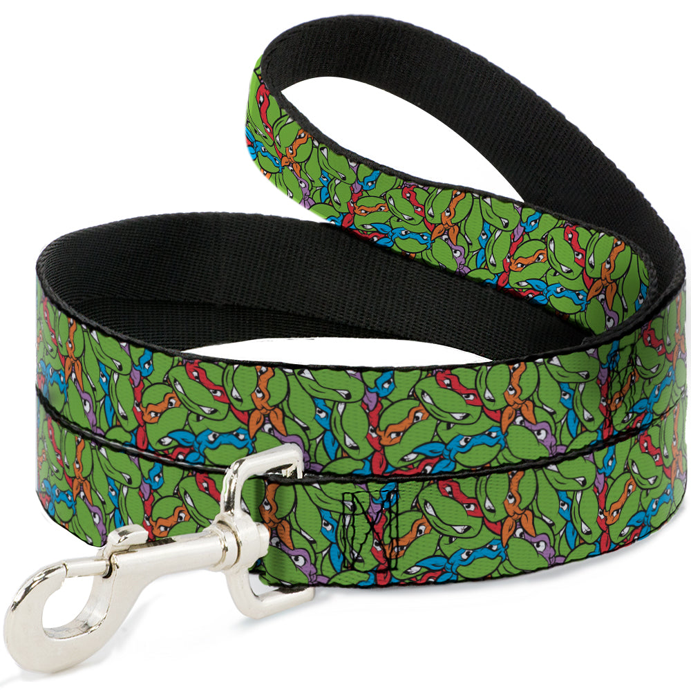 Dog Leash - Teenage Mutant Ninja Turtles Faces Stacked Green/Multi Color 