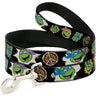 Dog Leash - Teenage Mutant Ninja Turtles Faces and Icons Black/Multi Color