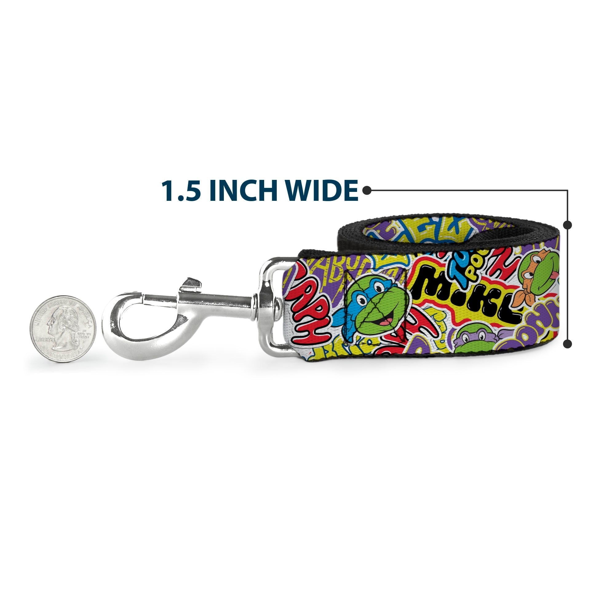 Dog Leash - Teenage Mutant Ninja Turtles Sticker Slaps Collage White/Multi Color 