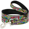 Dog Leash - Teenage Mutant Ninja Turtles Sticker Slaps Collage White/Multi Color