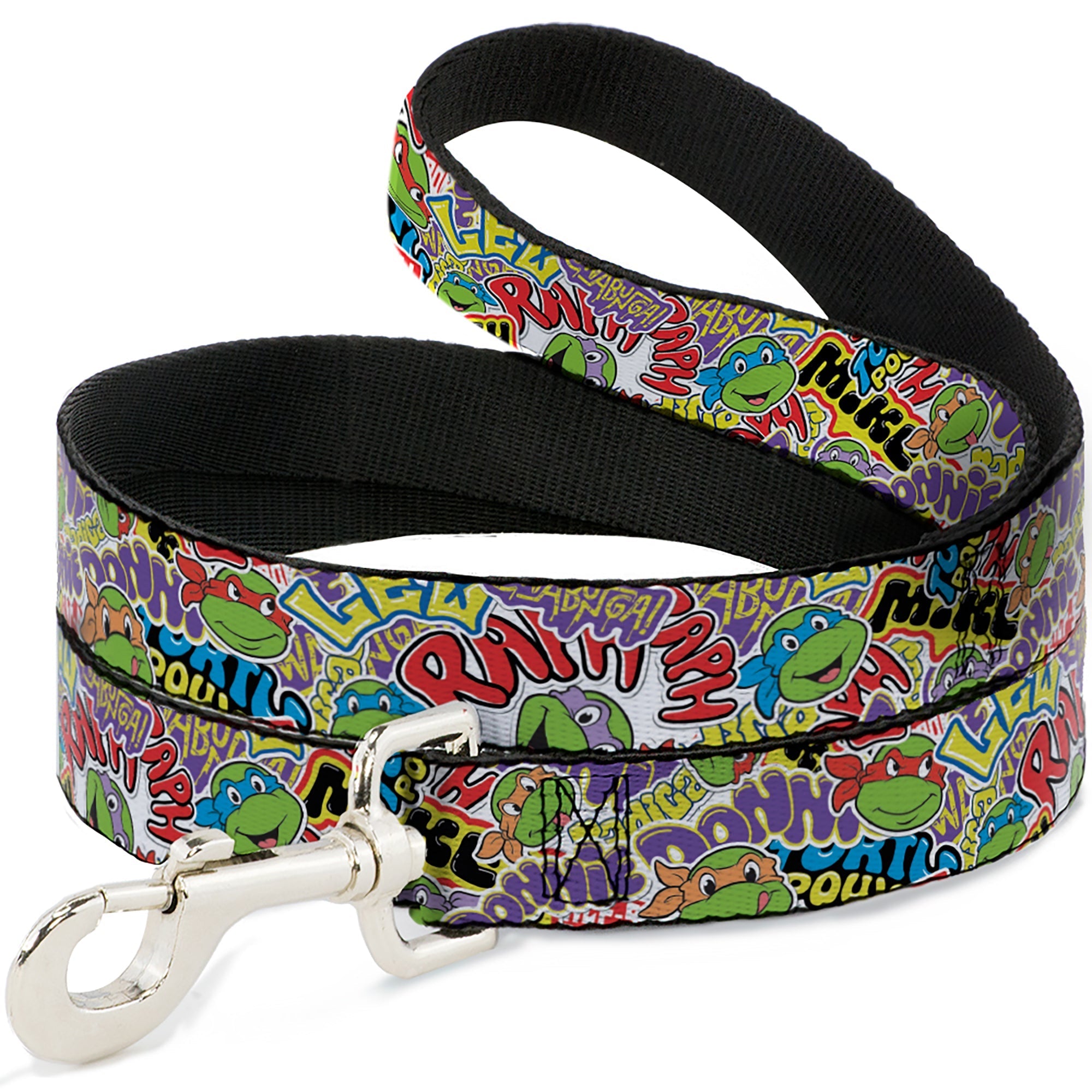 Dog Leash - Teenage Mutant Ninja Turtles Sticker Slaps Collage White/Multi Color 