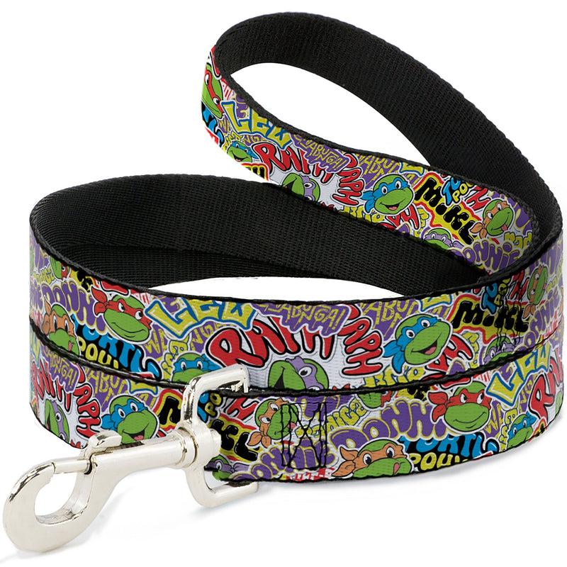 Dog Leash - Teenage Mutant Ninja Turtles Sticker Slaps Collage White/Multi Color 