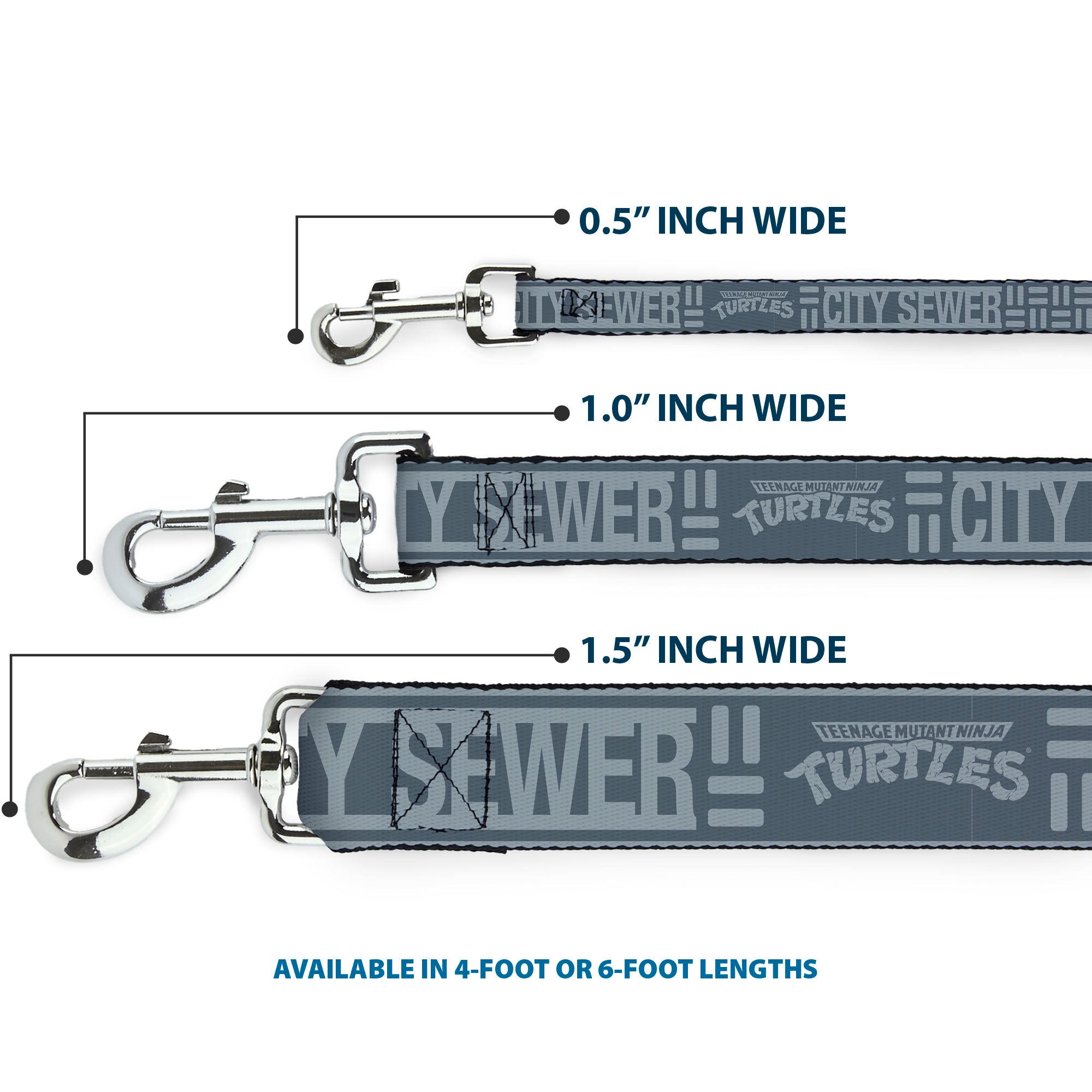 Dog Leash - TEENAGE MUTANT NINJA TURTLES CITY SEWER Title Logo Grays 