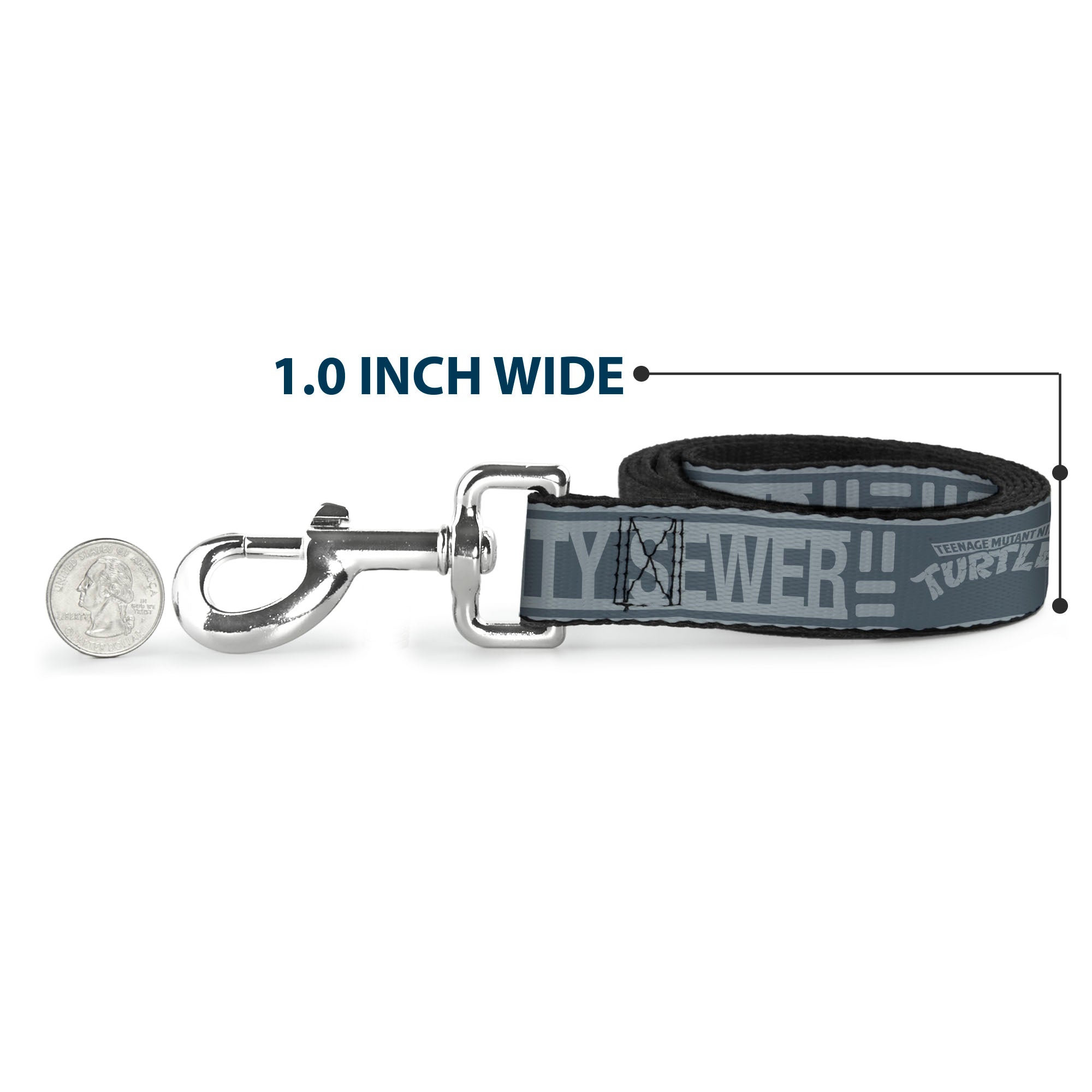Dog Leash - TEENAGE MUTANT NINJA TURTLES CITY SEWER Title Logo Grays 