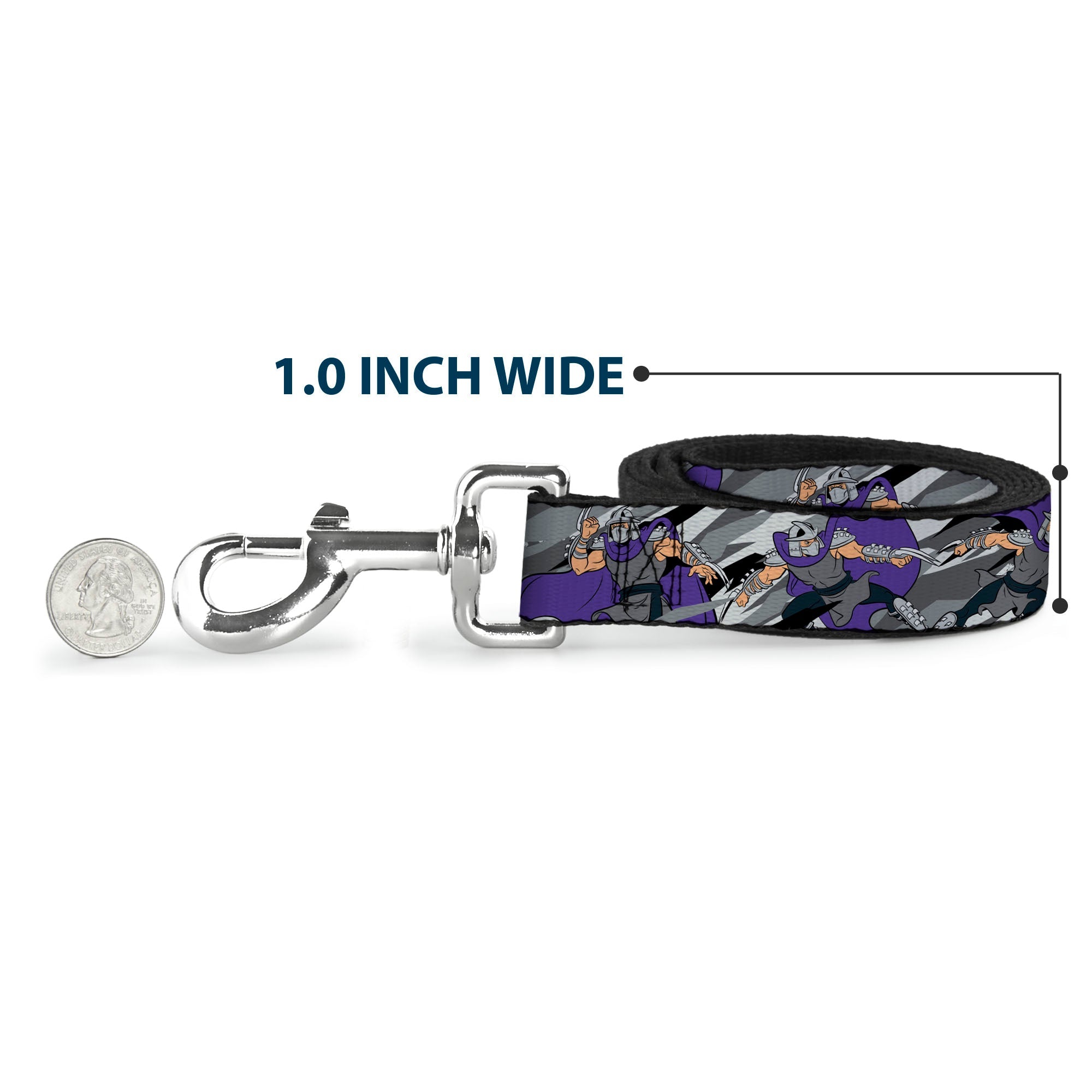Dog Leash - Teenage Mutant Ninja Turtles Shredder Action Poses Grays/Purple 
