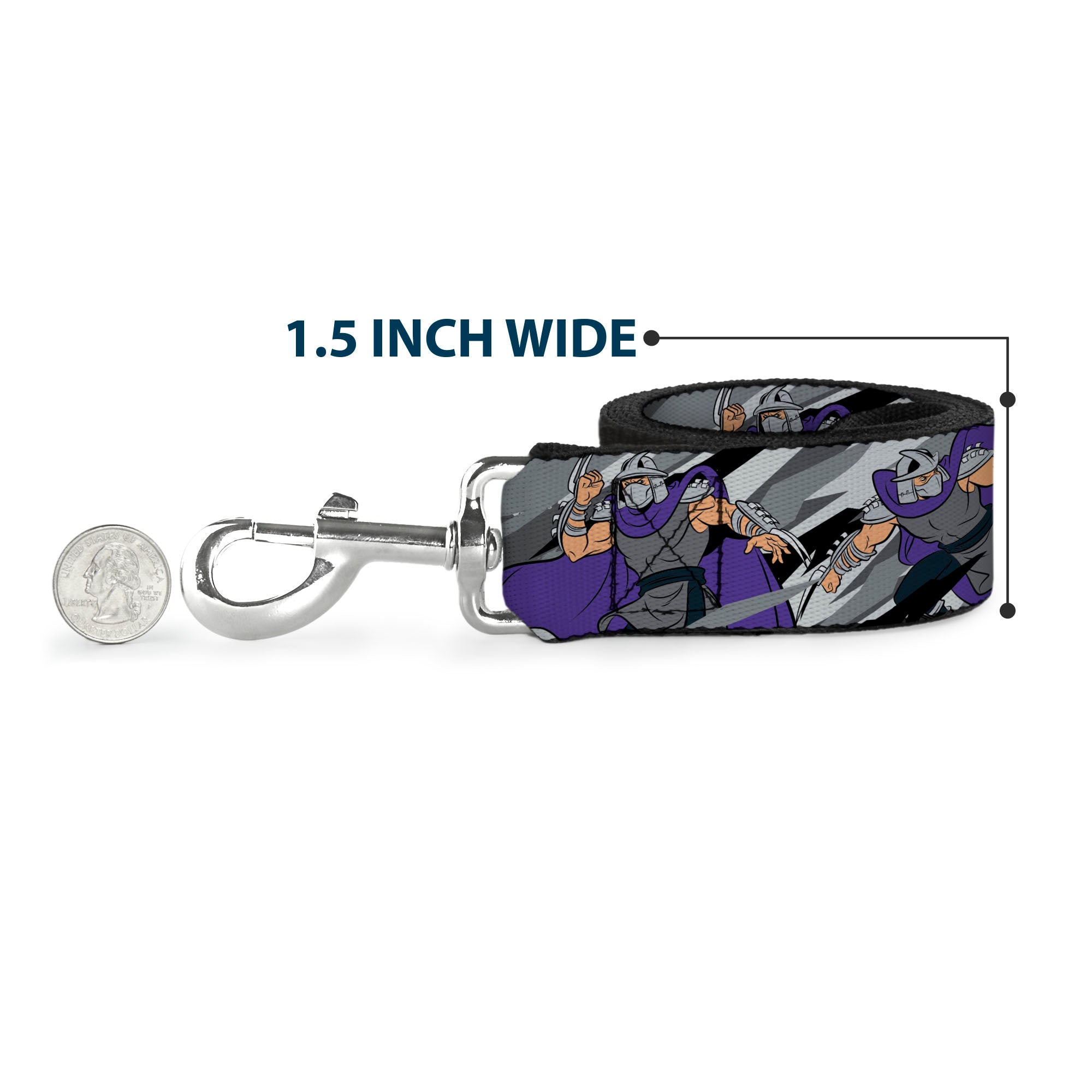 Dog Leash - Teenage Mutant Ninja Turtles Shredder Action Poses Grays/Purple 