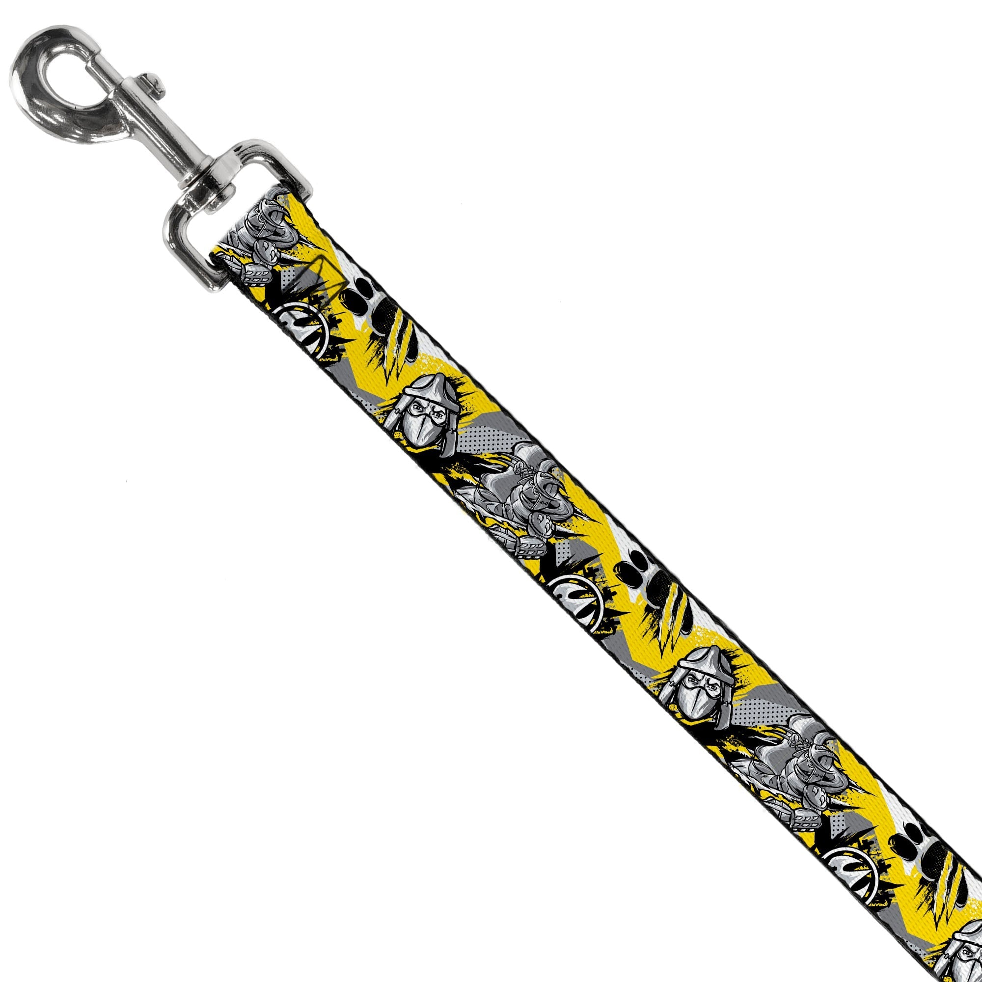 Dog Leash - Teenage Mutant Ninja Turtles Shredder Pose and Icons Grays/Yellow 