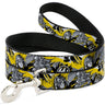 Dog Leash - Teenage Mutant Ninja Turtles Shredder Pose and Icons Grays/Yellow