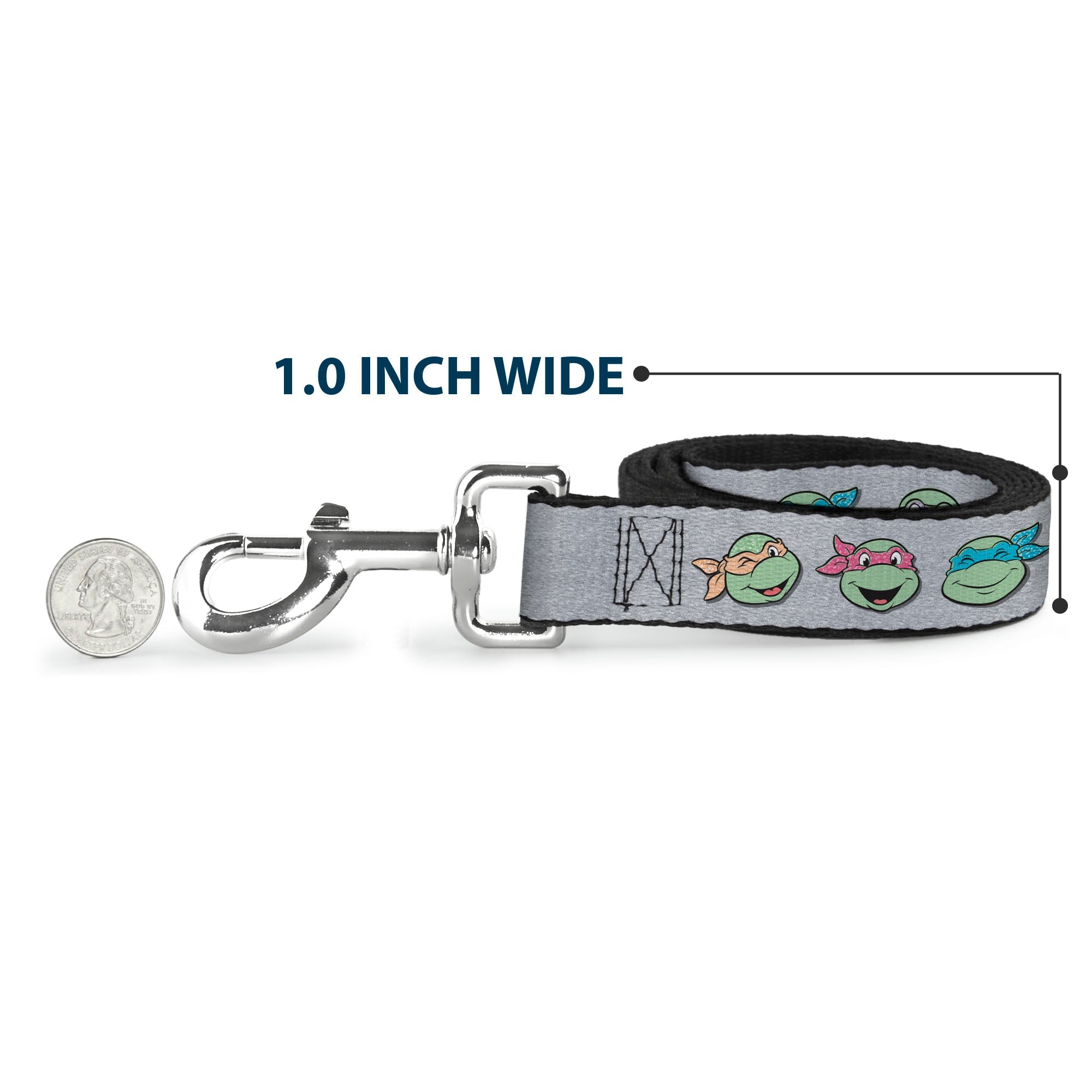 Dog Leash - Teenage Mutant Ninja Turtles Expressions Gray
