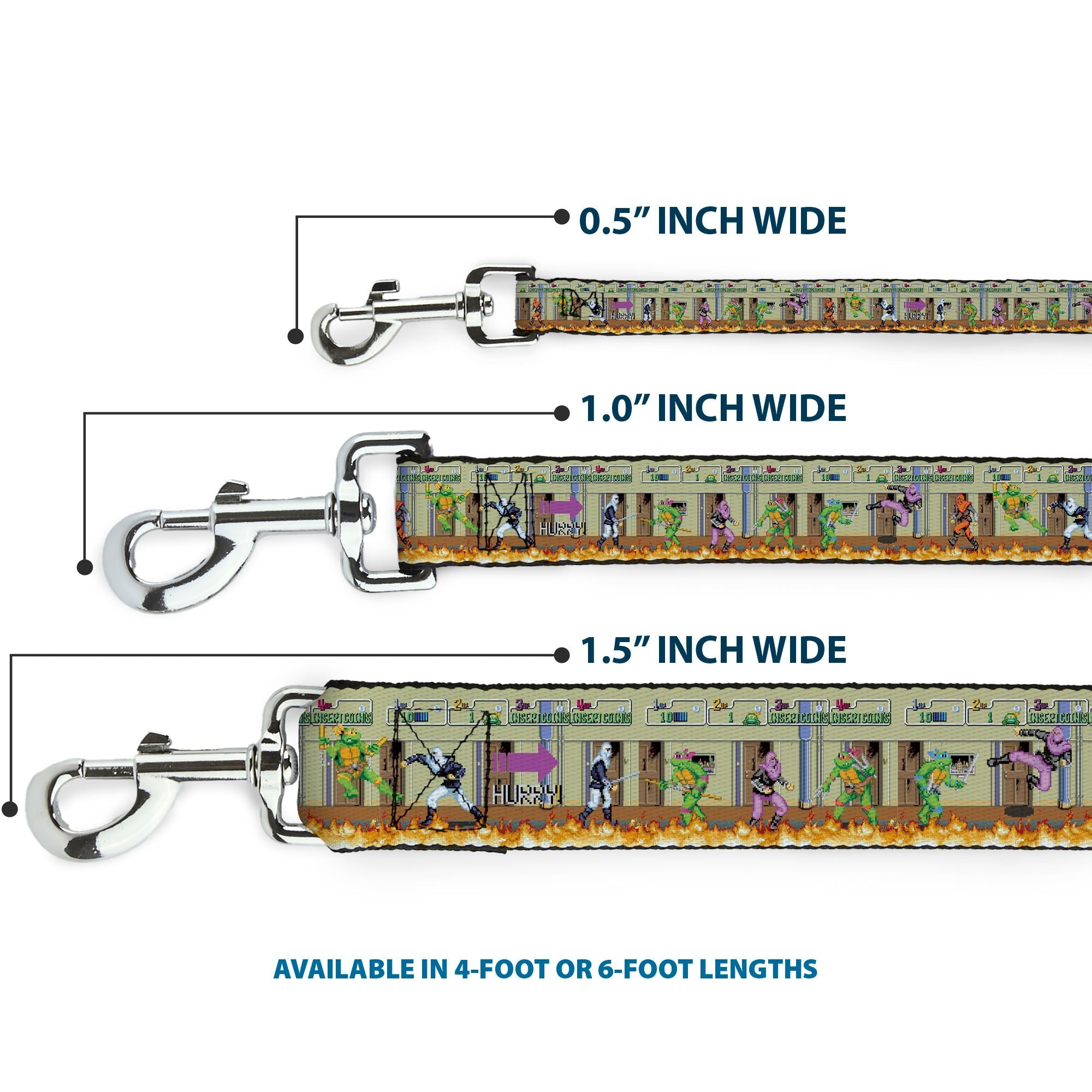 Dog Leash - Teenage Mutant Ninja Turtles Battle Foot Soldiers Ninjas Video Game Scene Tan