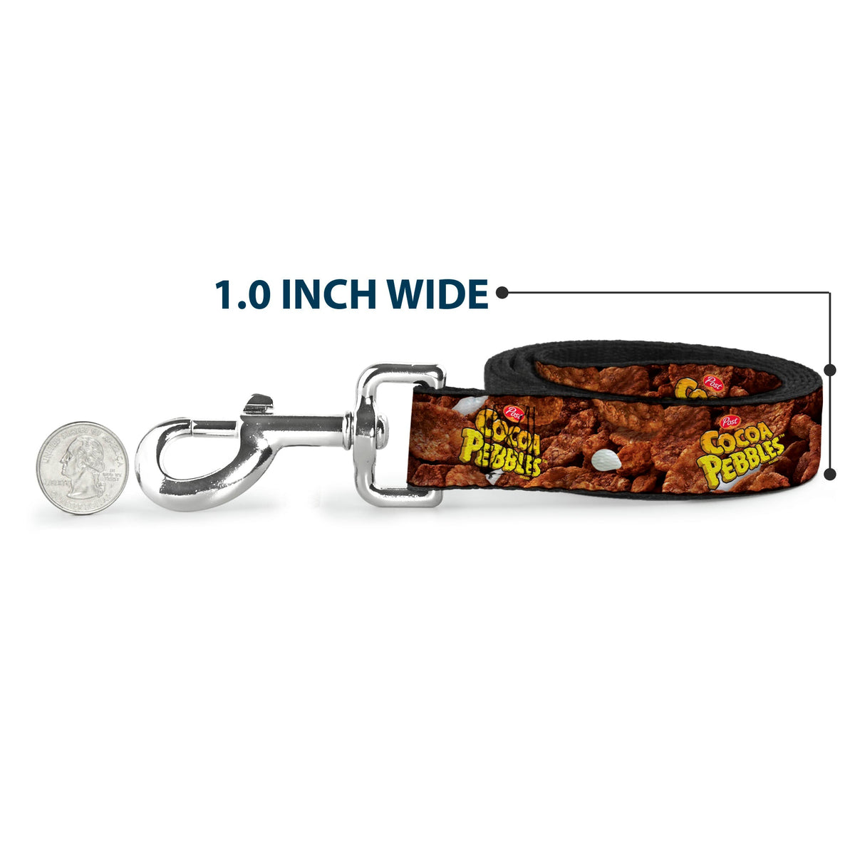 Dog Leash - POST COCOA PEBBLES Logo and Vivid Cereal Browns - HT Animal Supply