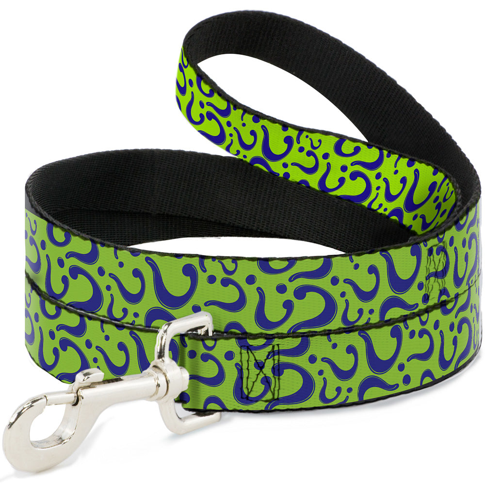 Dog Leash - Question Mark Scattered Lime Green/Purple 