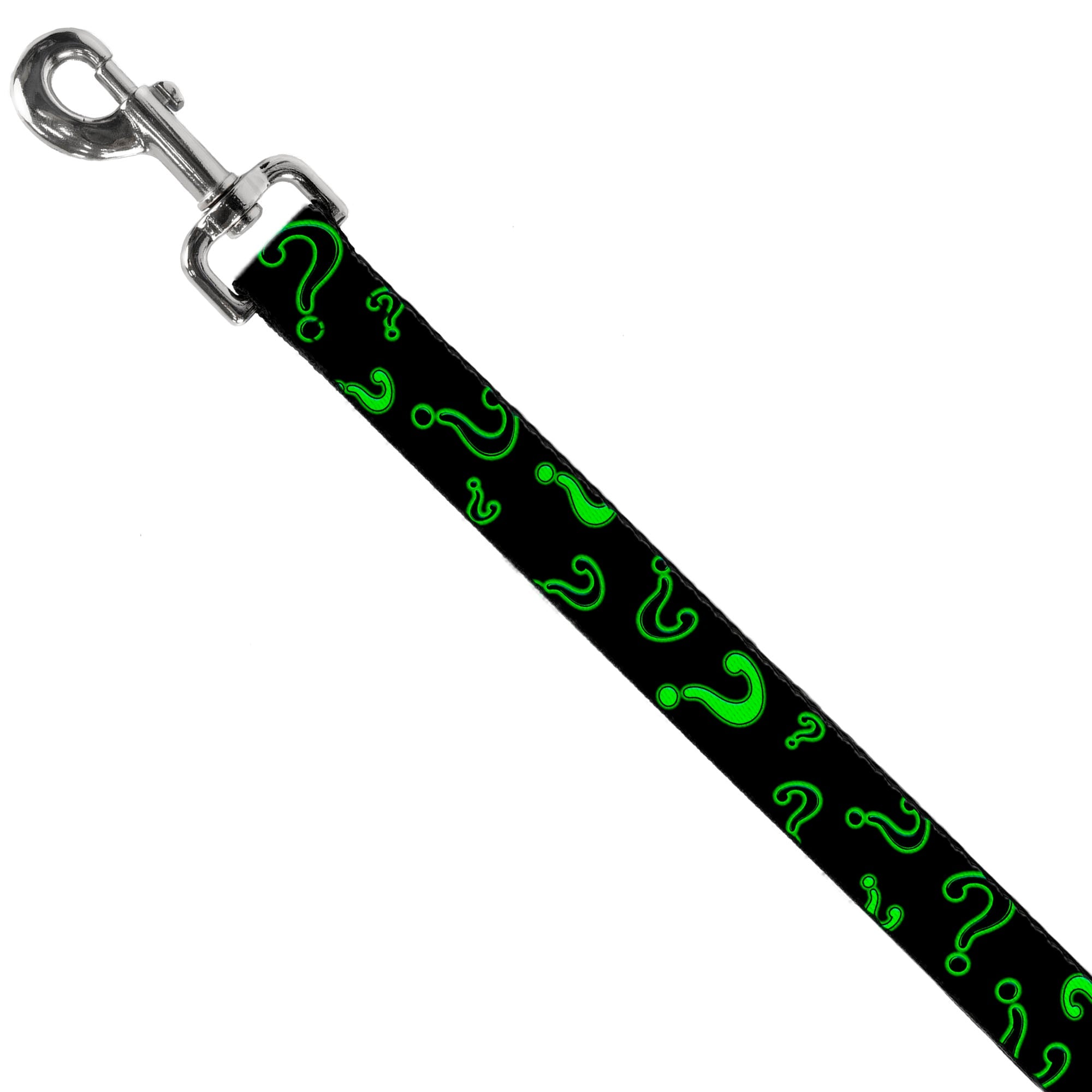 Dog Leash - Question Mark Scattere2 Black/Neon Green