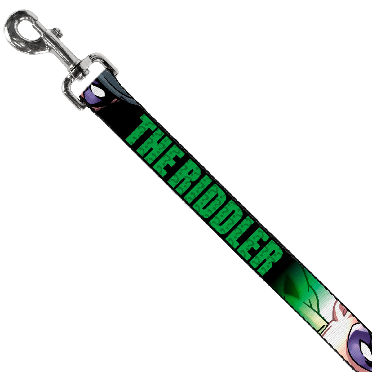 Dog Leash - THE RIDDLER/Face CLOSE-UP Black/Green 