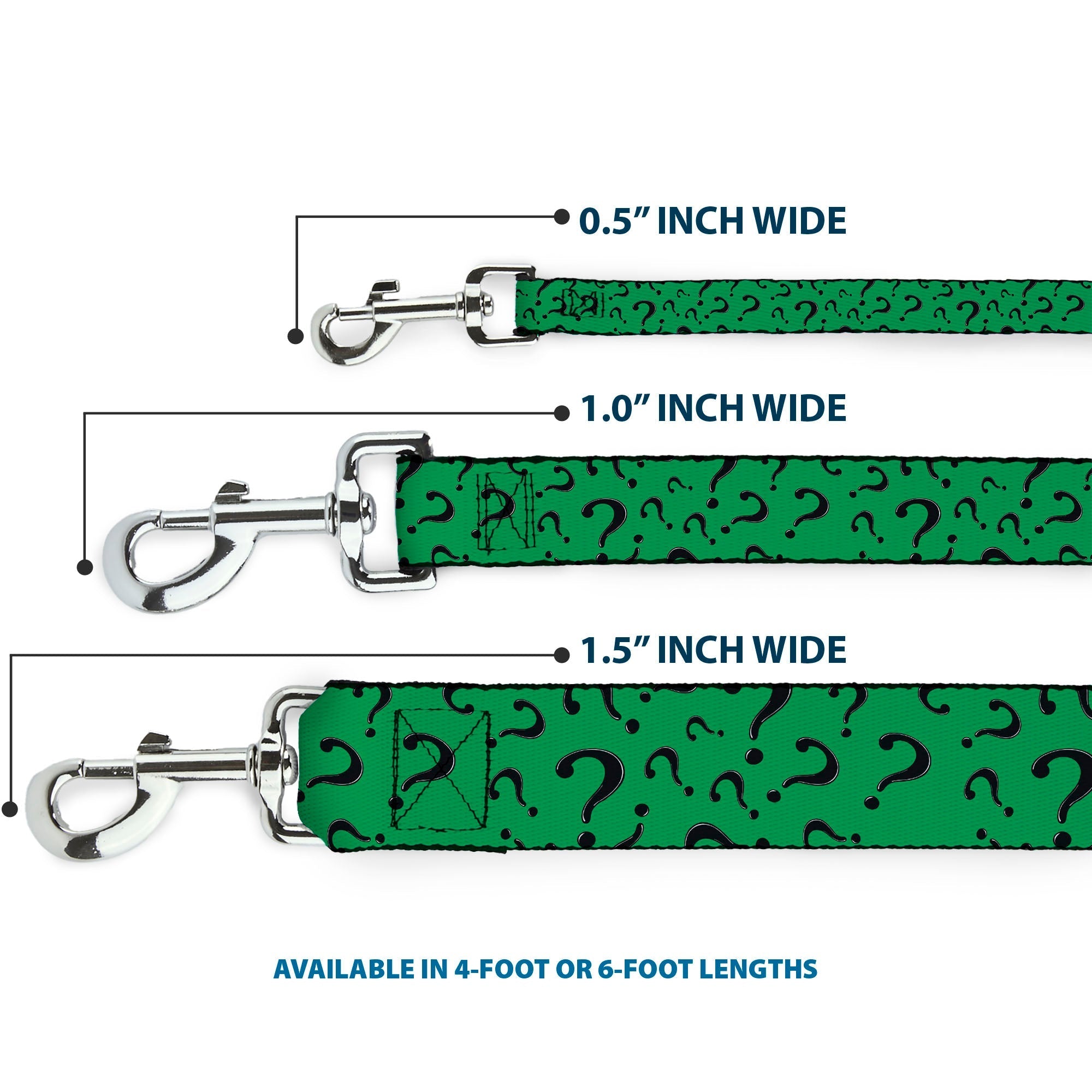 Dog Leash - Question Mark Scattered3 Dark Green/Black 