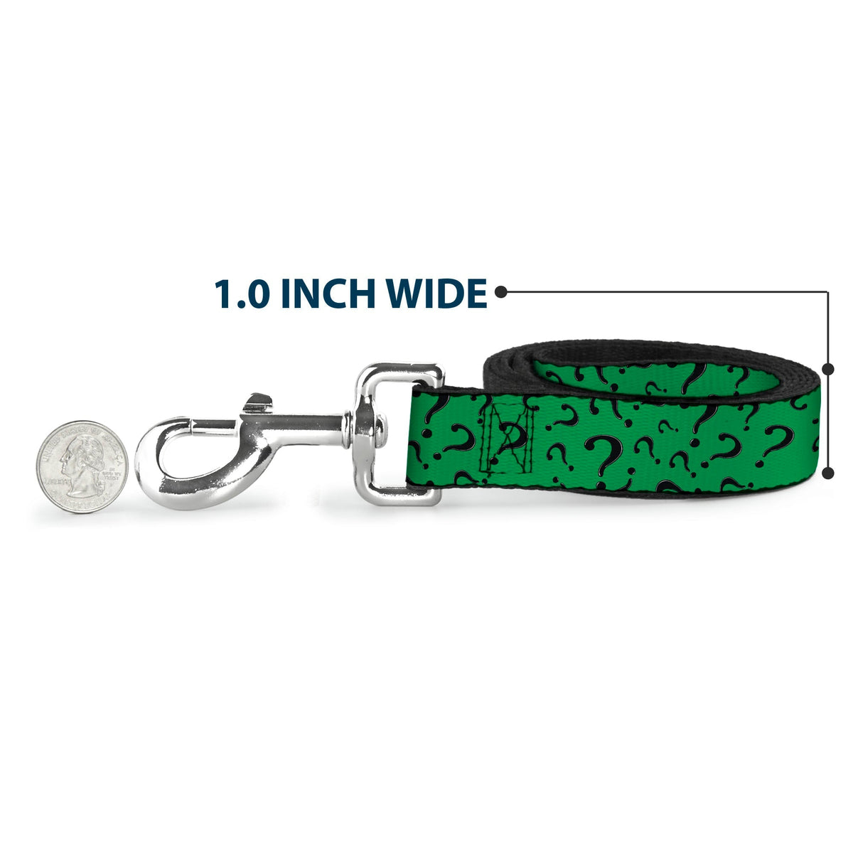 Dog Leash - Question Mark Scattered3 Dark Green/Black 