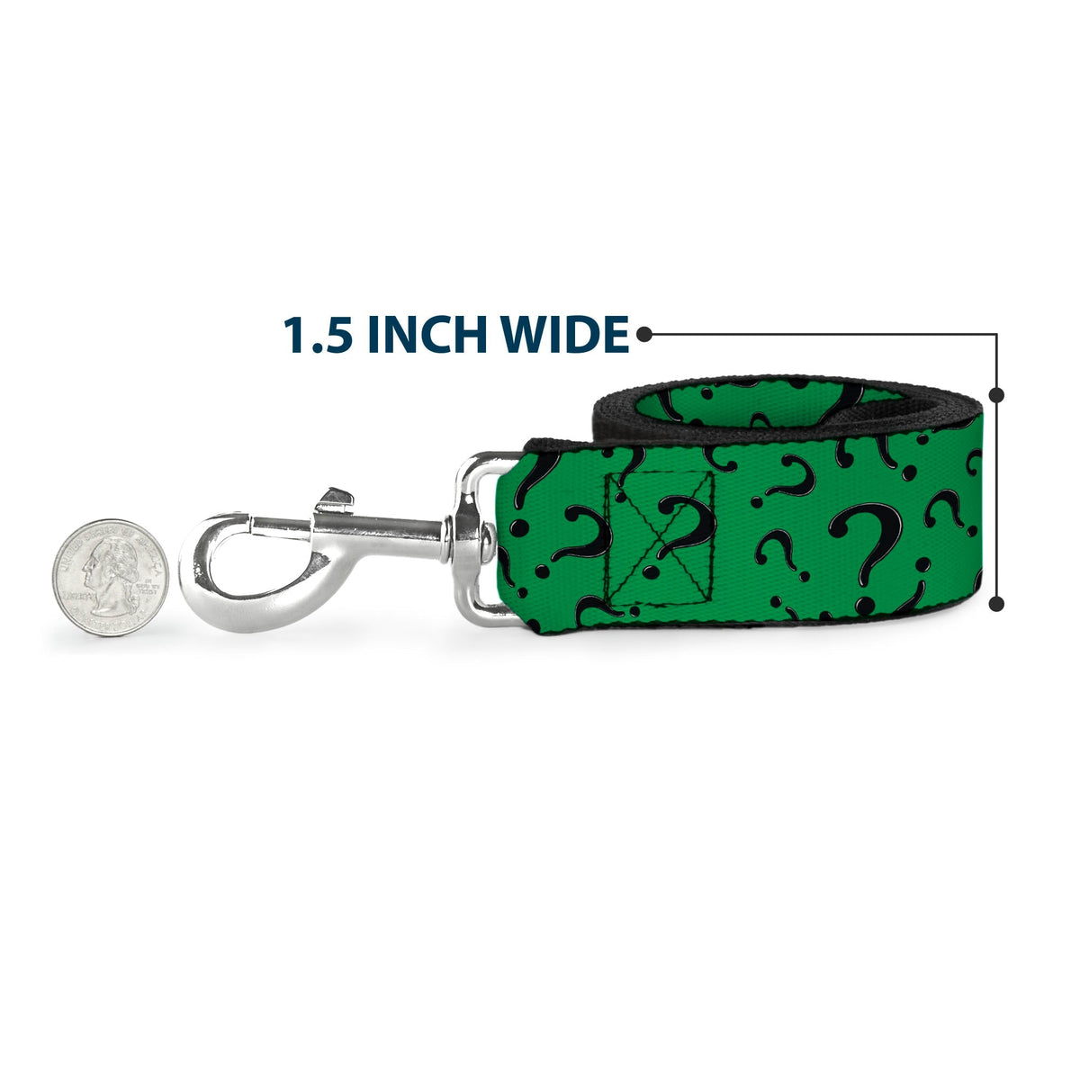 Dog Leash - Question Mark Scattered3 Dark Green/Black 