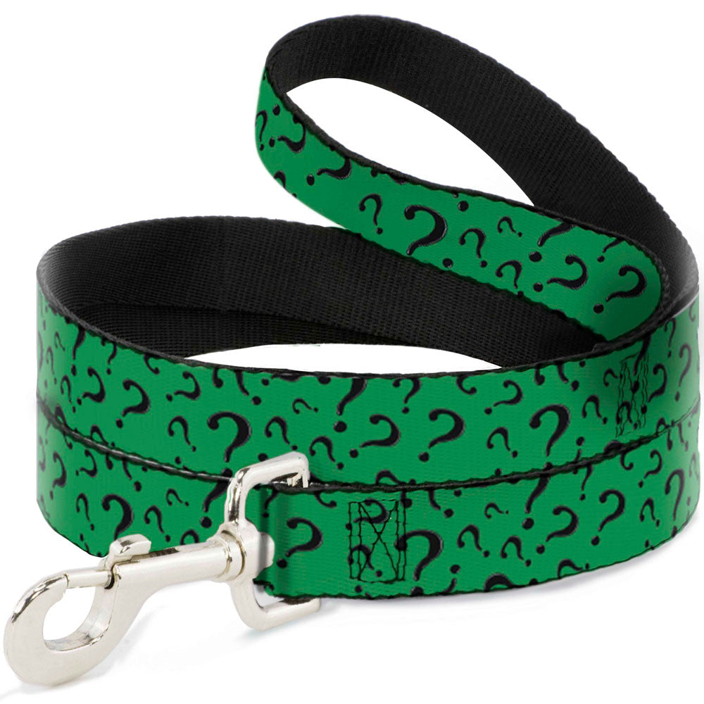 Dog Leash - Question Mark Scattered3 Dark Green/Black 