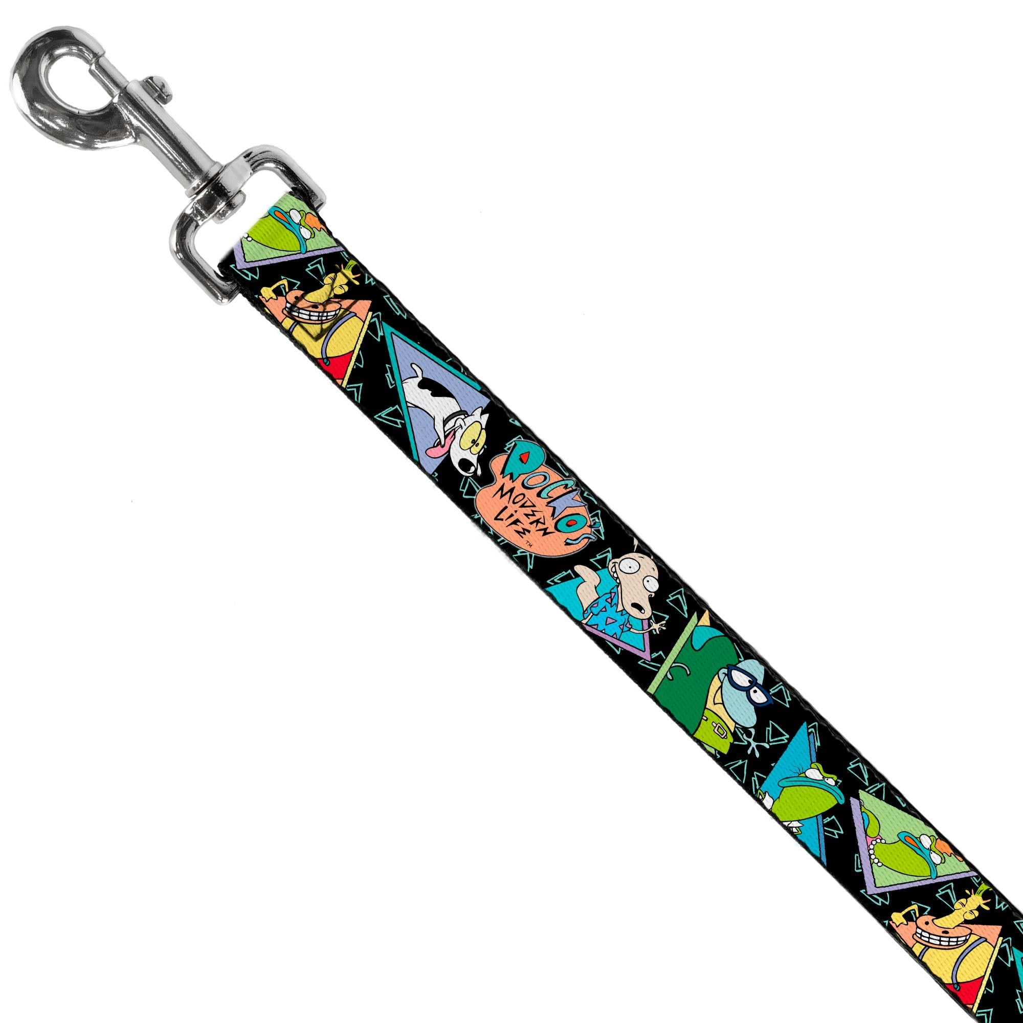 Dog Leash - ROCKOS MODERN LIFE Character Portraits/Triangles Black/Blue